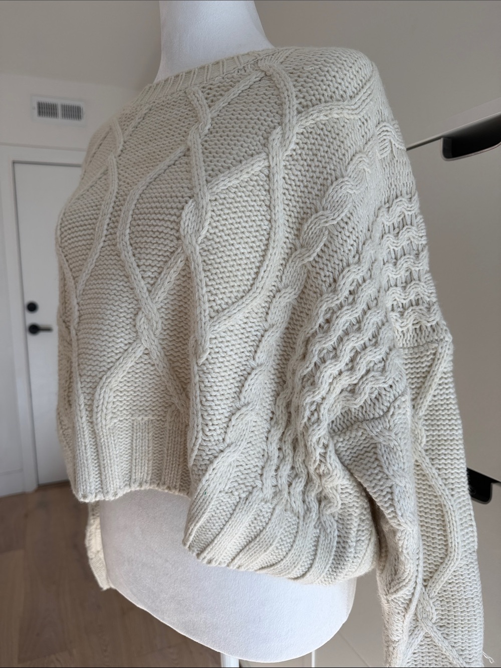 Princess Polly Cream Cable Knit Crew Sweater - Picture 2 of 4